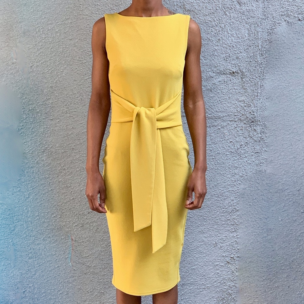 COPY - ASOS Sleeveless Mustard Pencil Dress